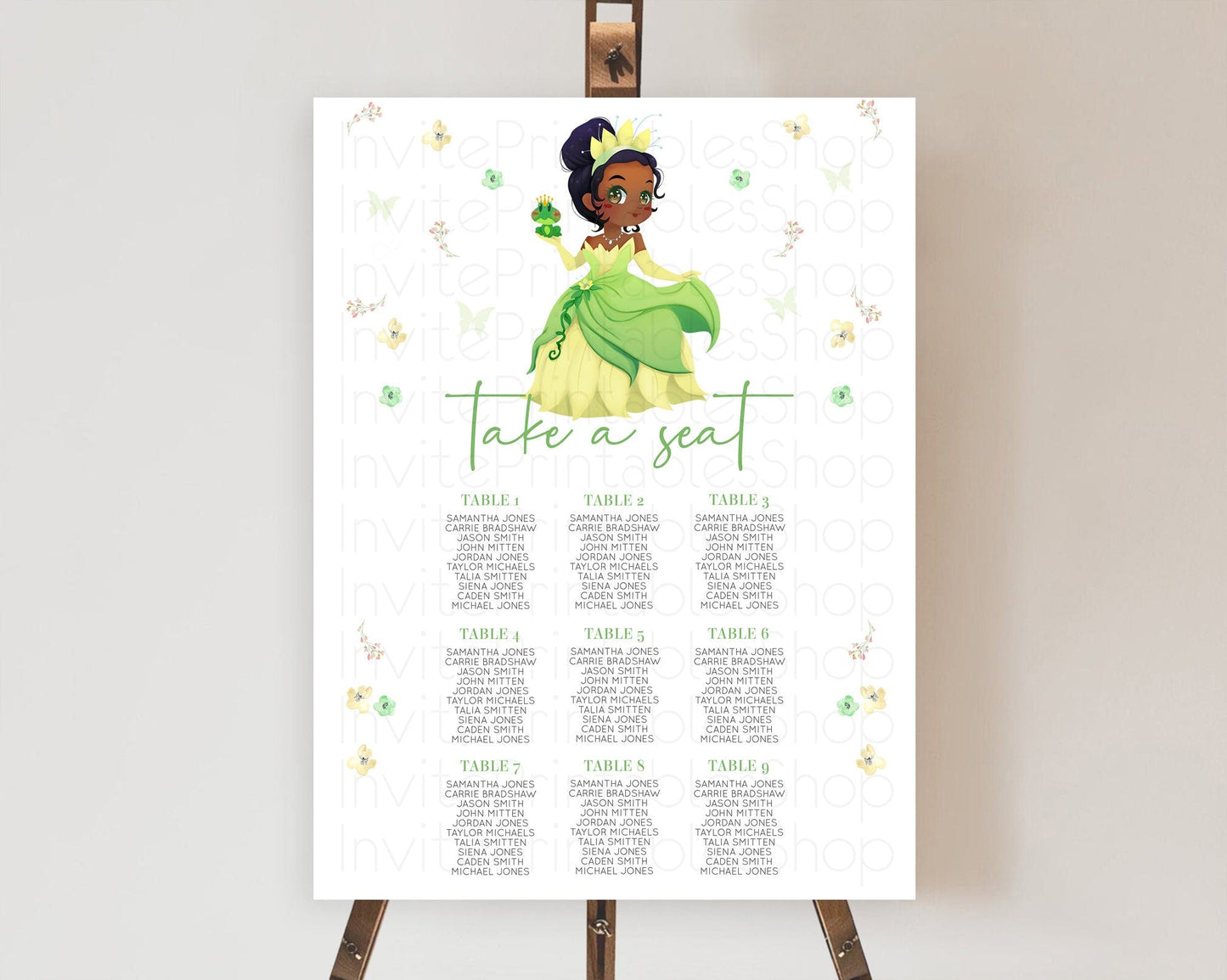 Princess Seating Chart Castle Seating Chart Royal Princess Decor Fairy Tale Enchanted Castle Pastel Floral Garden Table Number Sign D10348