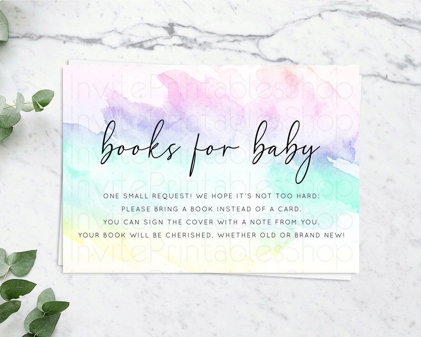 Pastel Books For Baby Card Pastel Rainbow Book Insert Colorful Ombre Watercolor Book Card Confetti Glitter Baby Book Poem Request D10231