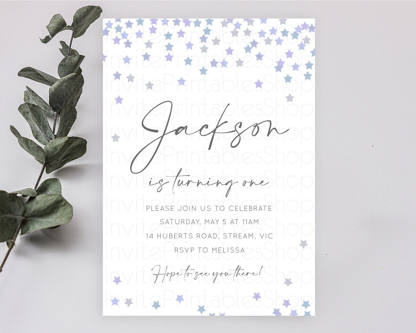 Star Birthday Invitation Pastel Stars Invite Shooting Star Party Rainbow Colorful Confetti Twinkle Little Star 2nd First Birthday D10341