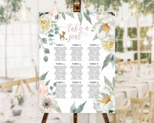 Editable Fawn Seating Chart Deer Seating Chart Enchanted Forest Party Butter