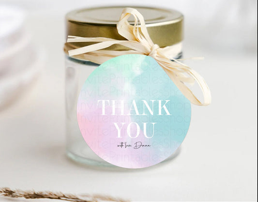 Pastel Thank You Tags Rainbow Thank You Gift Tags Colorful Pastel Favor Tags Confetti Watercolor Pastel First Birthday Thank You D10375