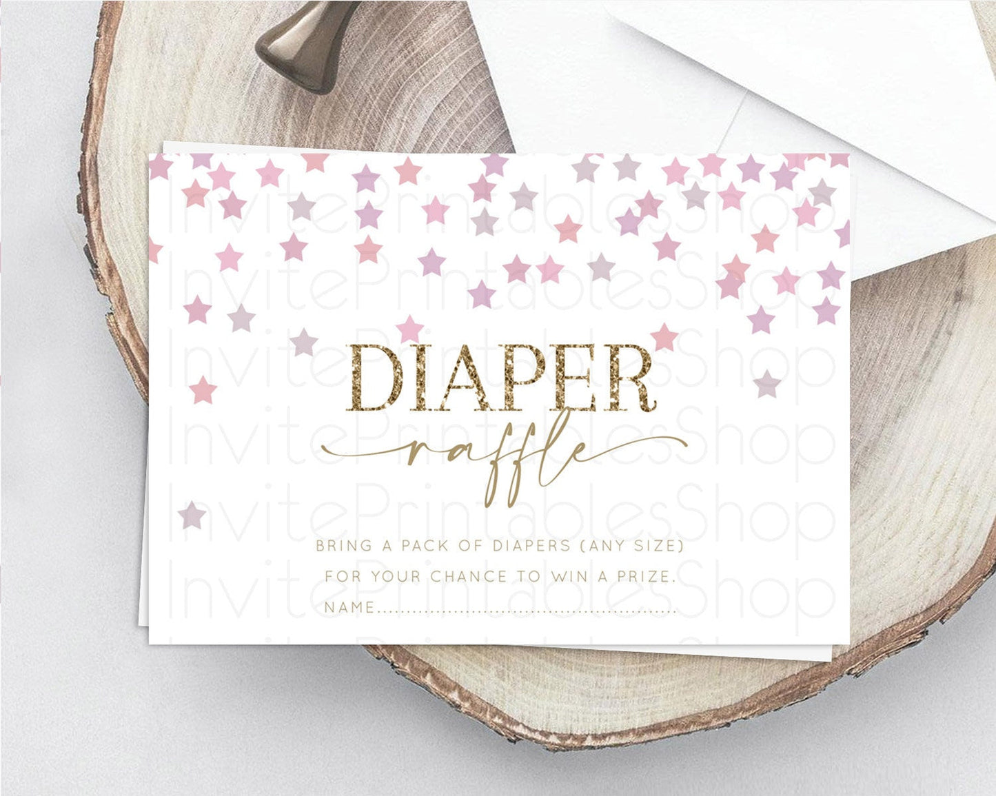 Pastel Star Diaper Raffle Card Shooting Star Diaper Raffle Insert Twinkle Little Star Diaper Ticket Rainbow Confetti Raffle Game D10344
