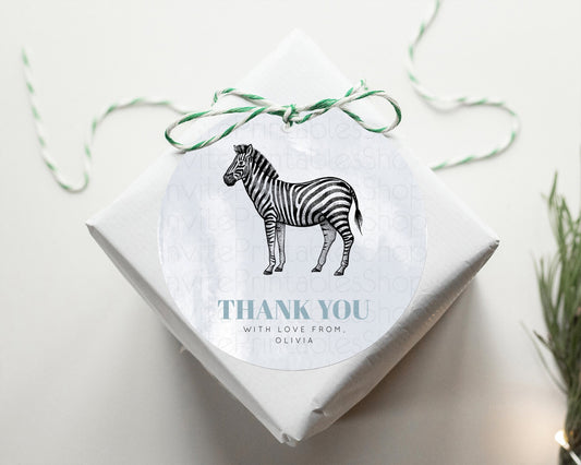 Editable Zebra Thank You Tags Zebra Thank You Gift Tags Zebra Favor Tags Zeb