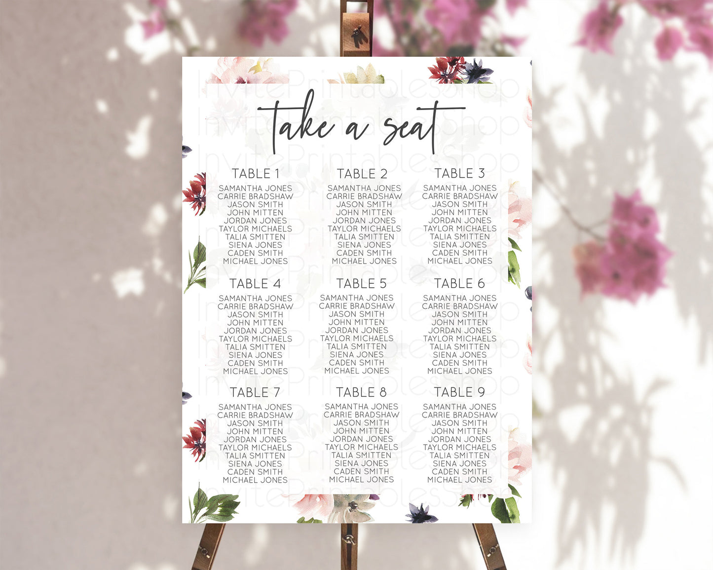 Secret Garden Seating Chart Wildflower Seating Chart Pastel Flowers Seating Chart Enchanted Garden Boho Floral Take A Seat Décor D10538