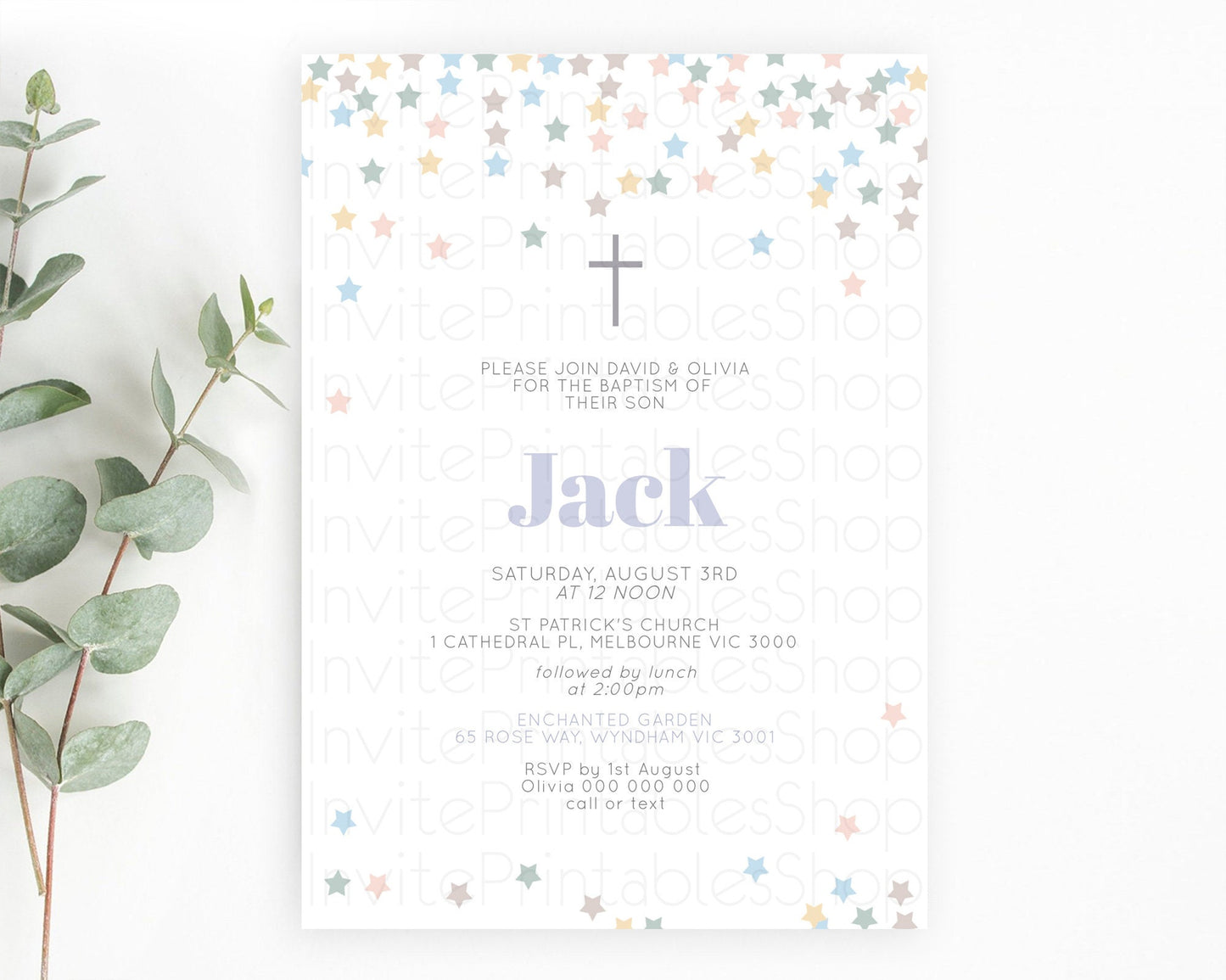 Star Baptism Invitation Pastel Stars Baptism 1st Birthday Invitation Rainbow Colors Confetti Twinkle Little Star Christening Invite D10795