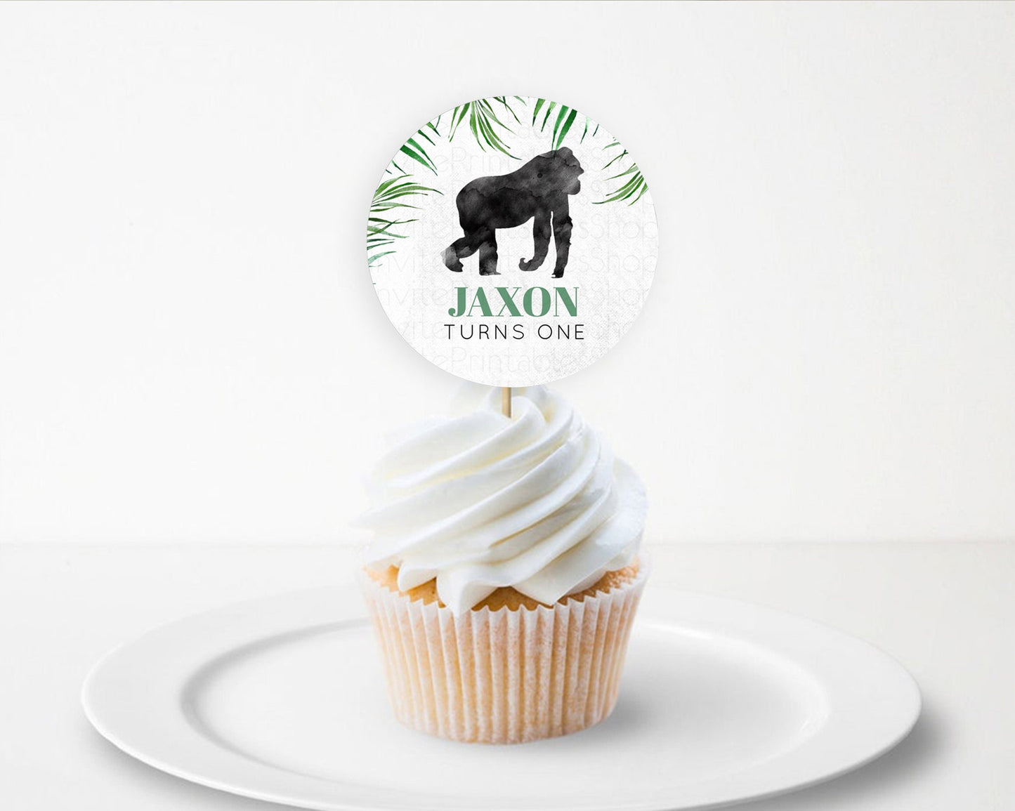 Editable Gorilla Cupcake Toppers Jungle Gorilla Cupcake Gorilla Party Decor