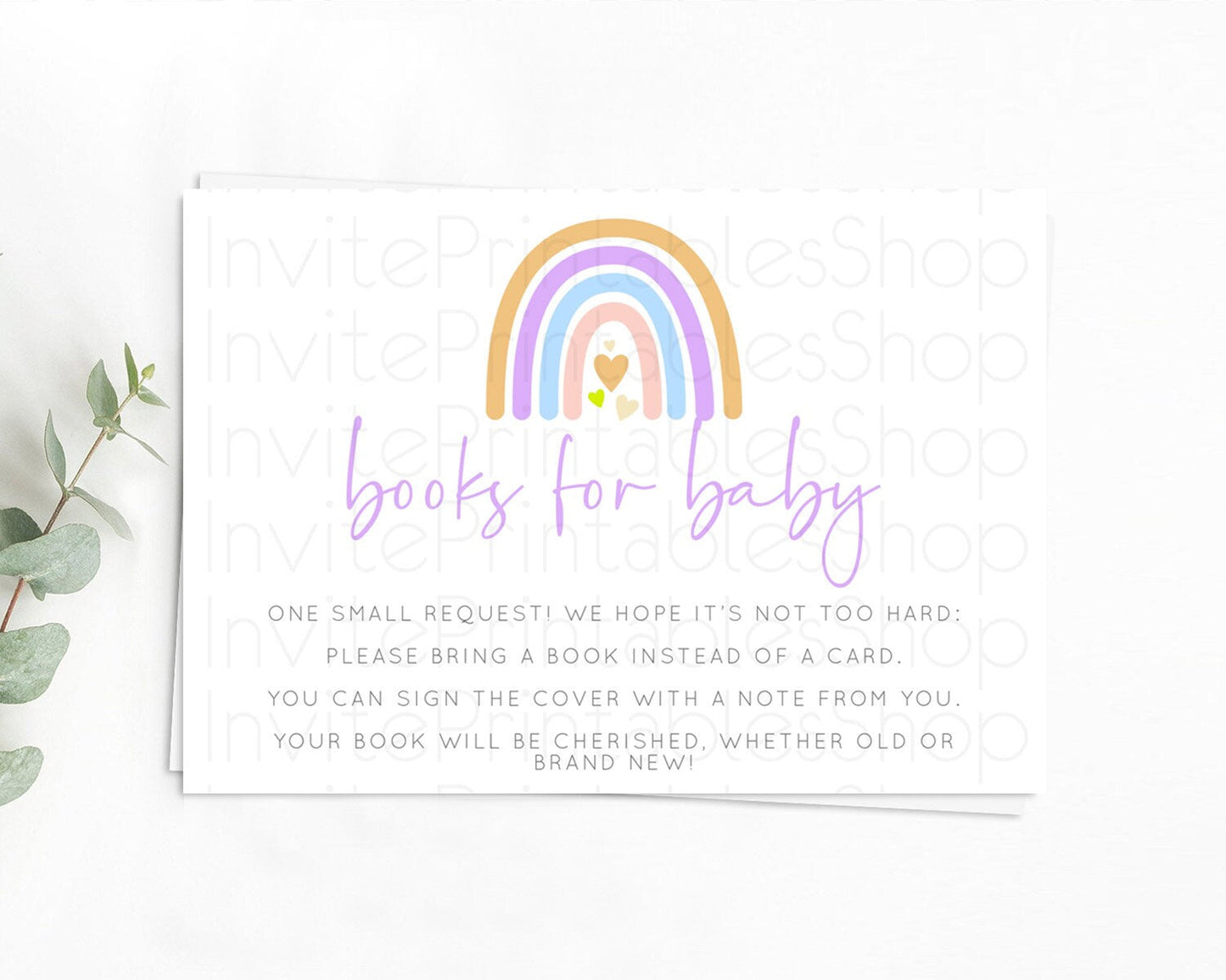 Pastel Rainbow Books For Baby Card Boho Rainbow Book Insert Boho Rainbow Book Card Pastel Watercolor Baby Shower Book Poem Request D10238