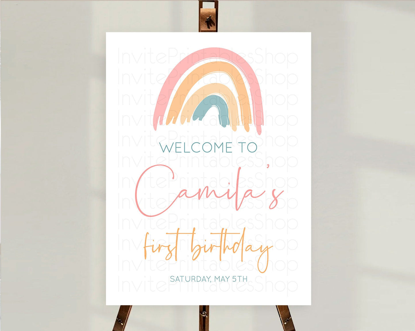 Pastel Rainbow Welcome Sign Boho Rainbow Welcome Board Rainbow Welcome Sign Pastel Welcome Decor Rainbow First Birthday Welcome Sign D10351