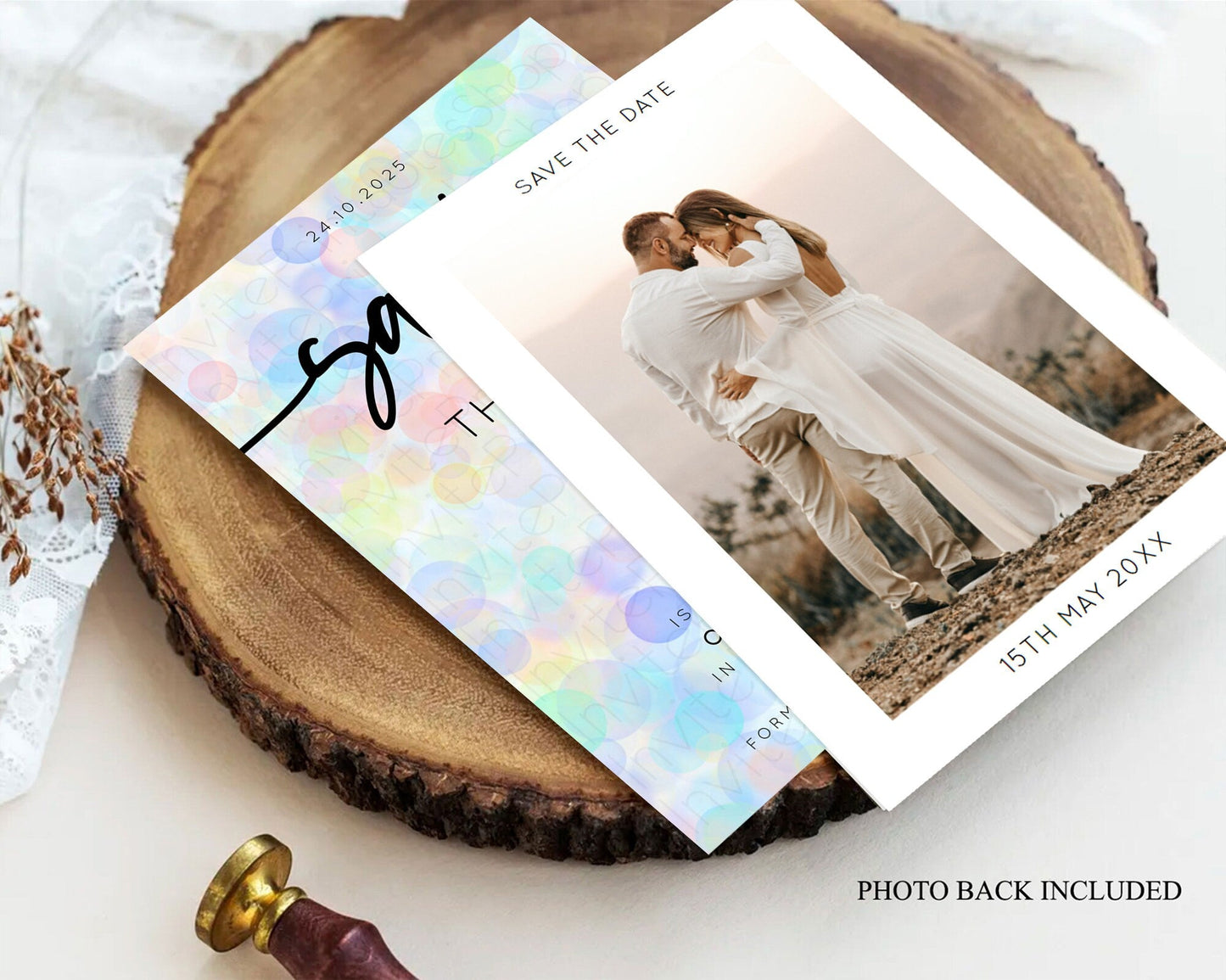 Pastel Bubbles Save The Date Template Bubble Bath Party Rainbow Colorful Confetti Sprinkles 1st Birthday Baby Shower Baptism Wedding D10444