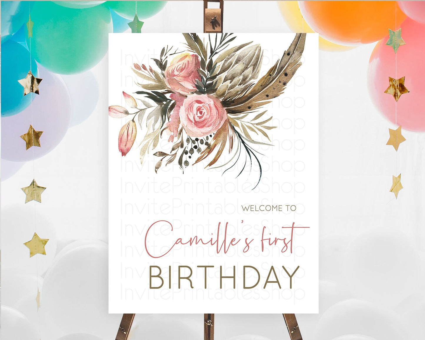 Secret Garden Welcome Sign Wildflower Welcome Board Pastel Flower Garden Welcome Poster Boho Wildflower First Birthday Welcome Sign D10686