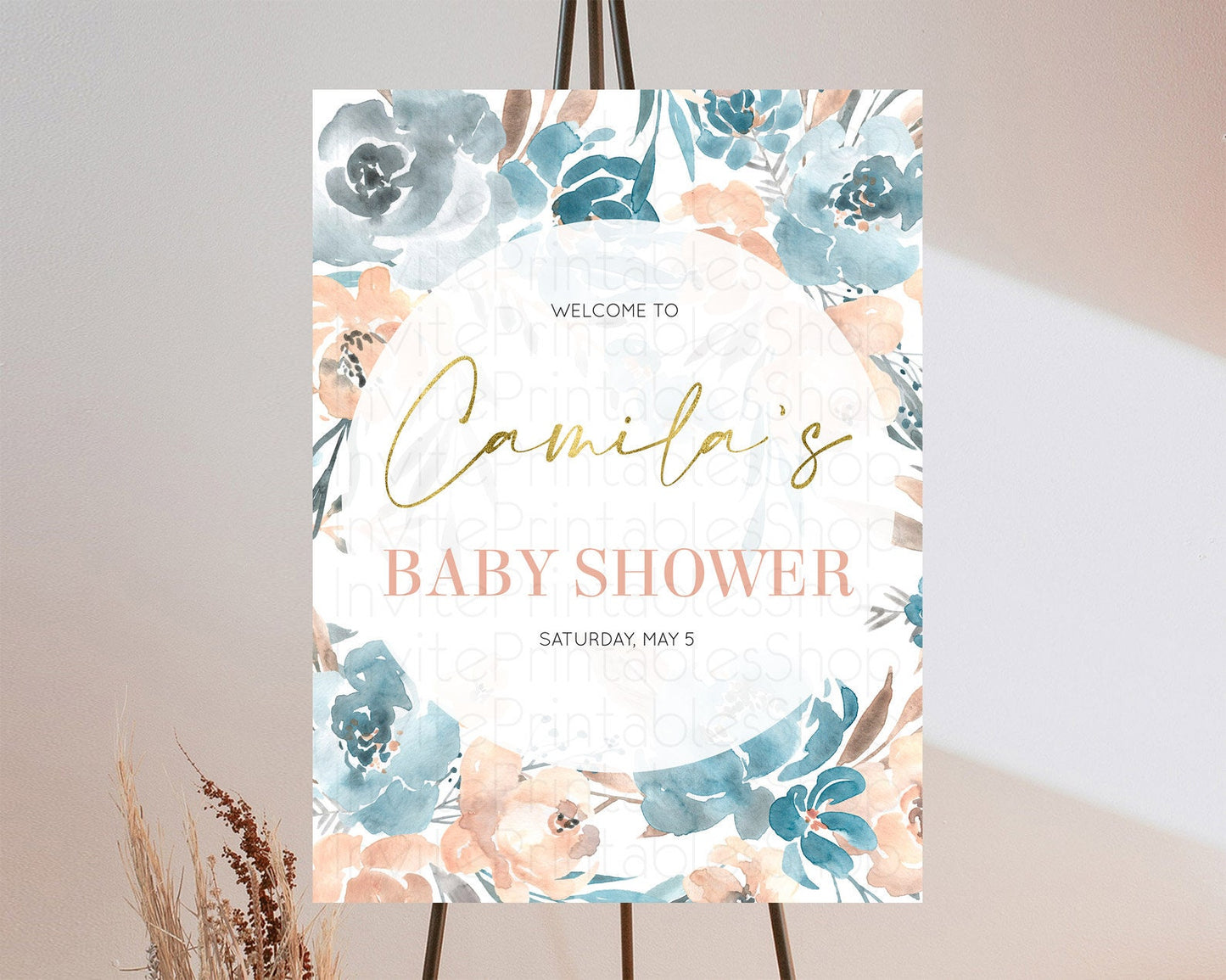 Secret Garden Baby Shower Welcome Sign Wildflower Welcome Board Pastel Flower Garden Welcome Poster Boho Wildflower Welcome Sign D10190