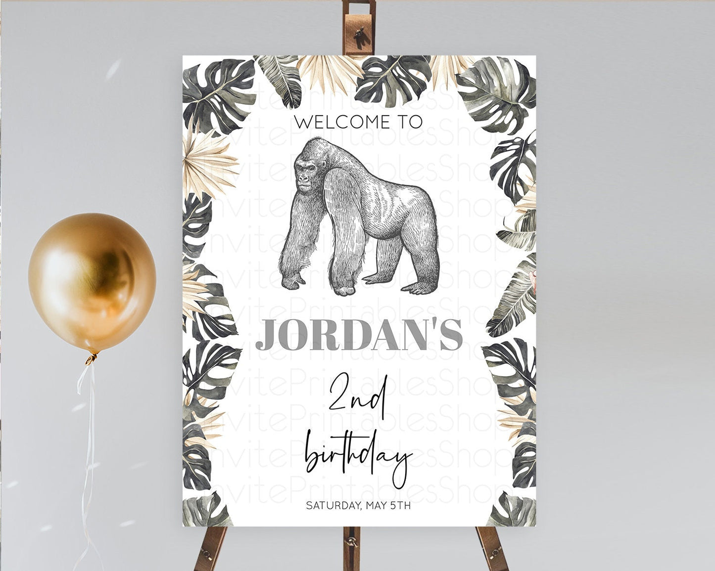 Editable Gorilla Welcome Sign Gorilla Welcome Board Gorilla Party Welcome Po