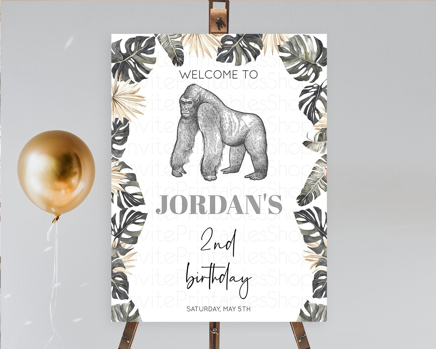 Editable Gorilla Welcome Sign Gorilla Welcome Board Gorilla Party Welcome Po