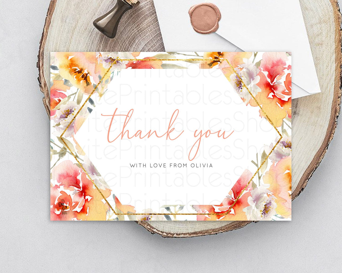 Secret Garden Thank You Wildflower Thank You Card Pastel Flower Garden Birthday Thank You Card Boho Floral Teacher Thank You Card D10791