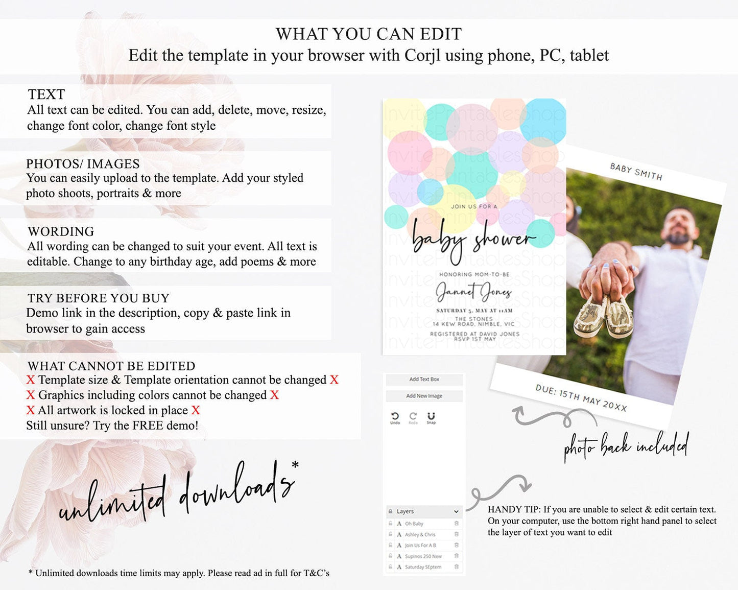 Pastel Rainbow Baby Shower Invitation Pastel Confetti Invitation Sprinkles Bubbles Invitation Colorful Rainbow Confetti Theme D10223