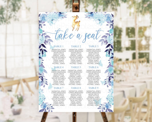 Editable Fawn Seating Chart Deer Seating Chart Enchanted Forest Party Butter