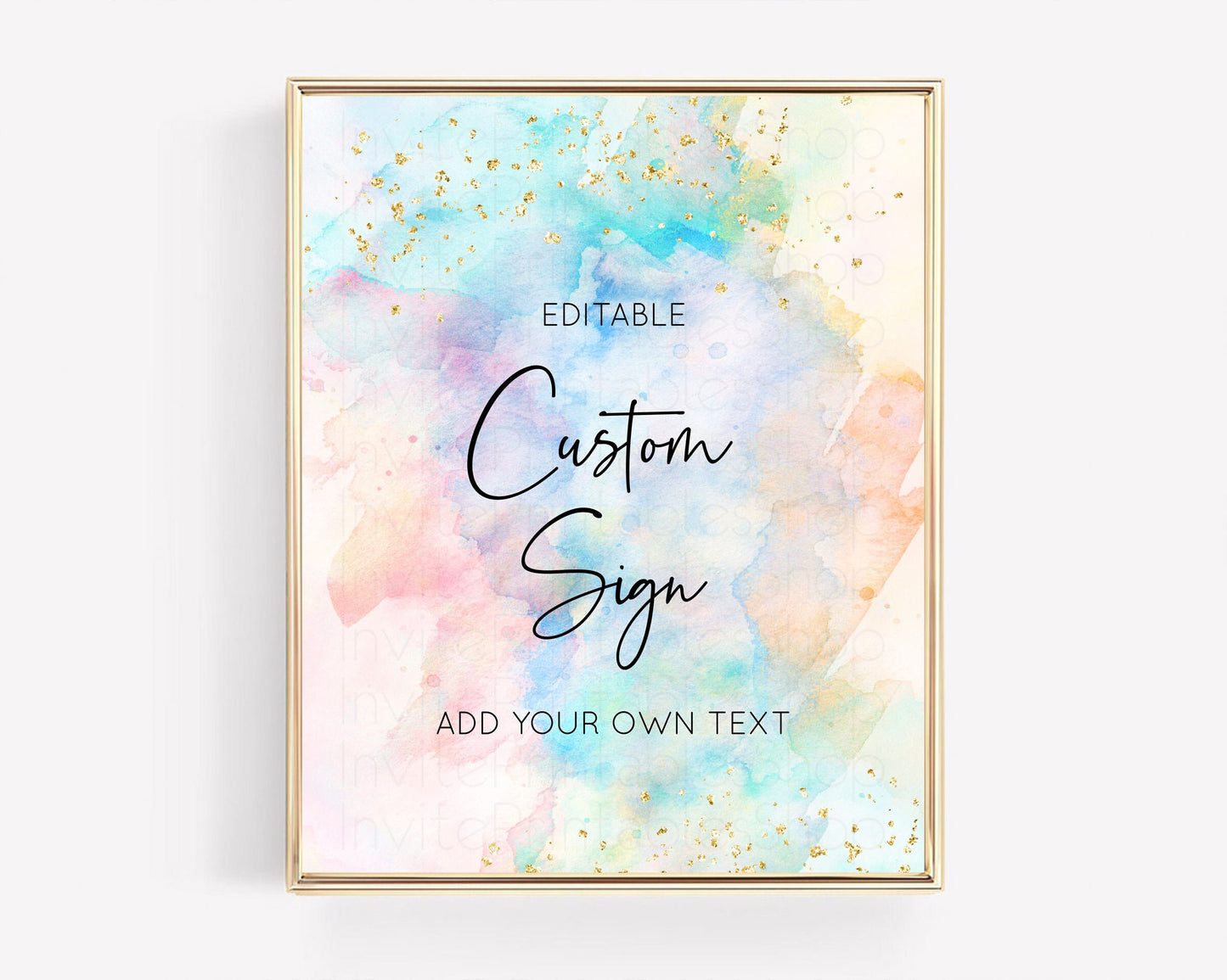 Pastel Rainbow Sign Cards Gifts Sign Table Signs Diaper Sign Book Sign Food Sign Custom Sign Glitter Wedding Birthday Baby Shower 8x10 276v3