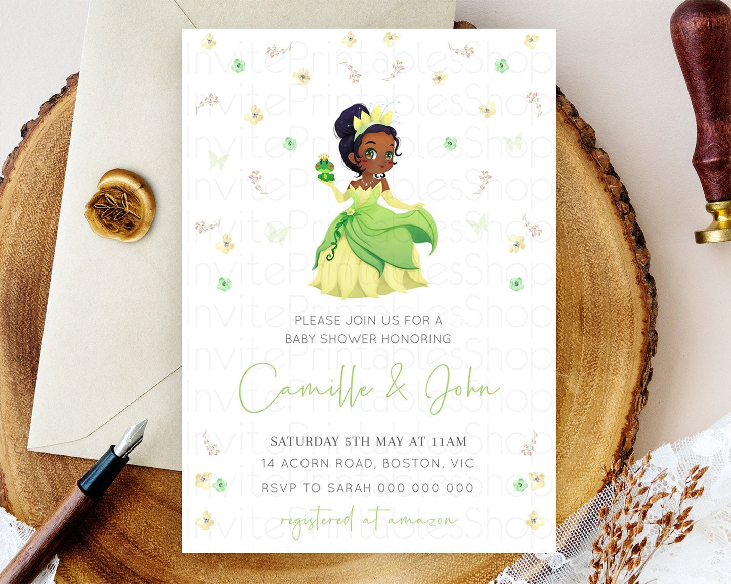 Pastel Princess Baby Shower Invitation Floral Castle Invitation Royal Baby Invite Enchanted Castle Pastel Flower Garden Baby Shower D10348