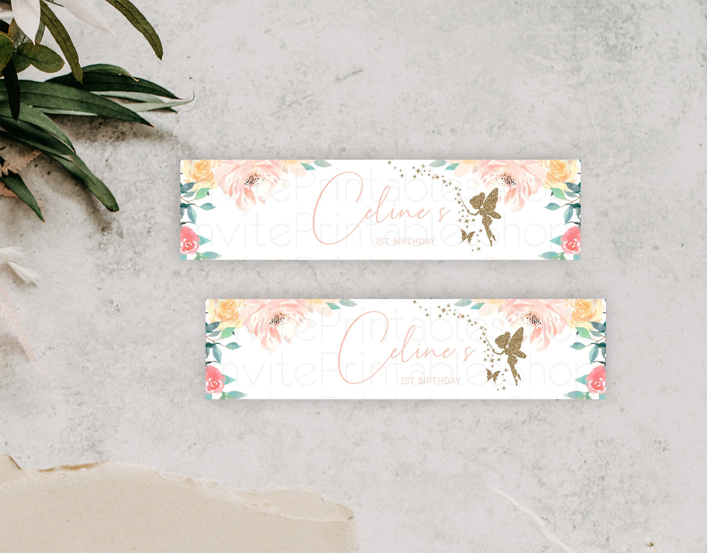 Fairy Water Label Enchanted Garden Pastel Floral Butterfly Party Decor Secret Garden Birthday Baptism Baby Shower Bridal Shower D10789