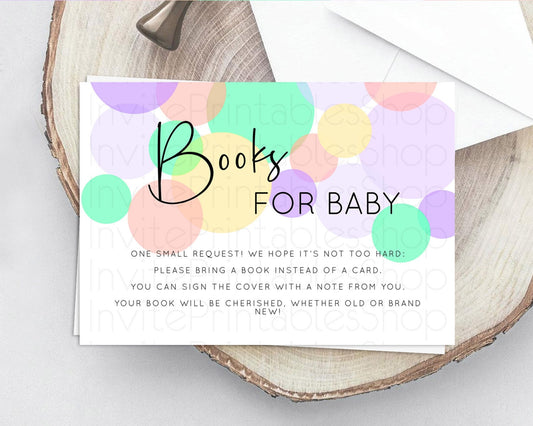Editable Rainbow Books For Baby Card Pastel Sprinkles Book Insert Pastel Rai