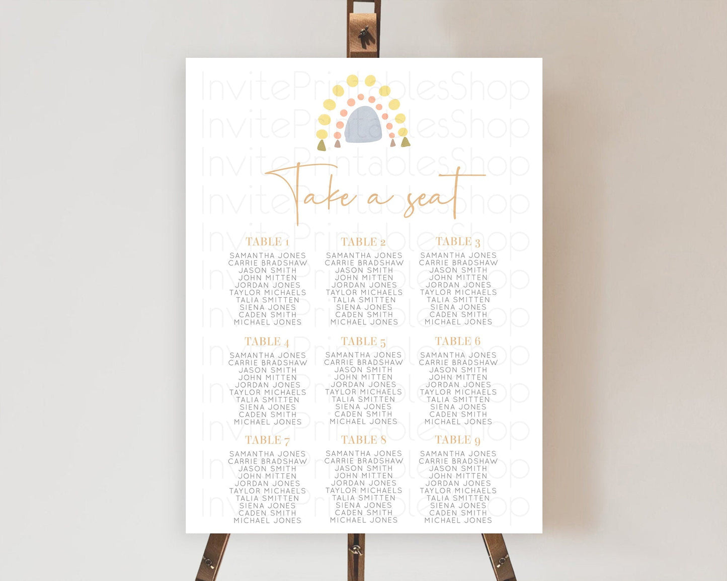 Pastel Rainbow Seating Chart Boho Rainbow Seating Chart Rainbow Seating Chart Pastel Seating Chart Boho Rainbow Seating Sign D10688