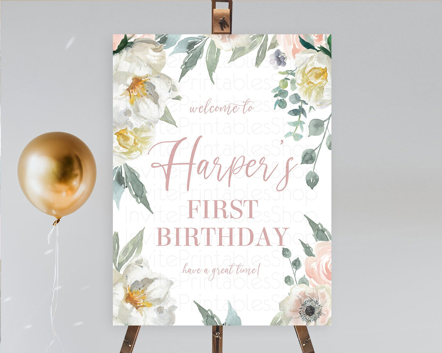 Secret Garden Welcome Sign Wildflower Welcome Board Pastel White Flower Garden Welcome Poster Boho Floral 1st Birthday Welcome Sign D10121