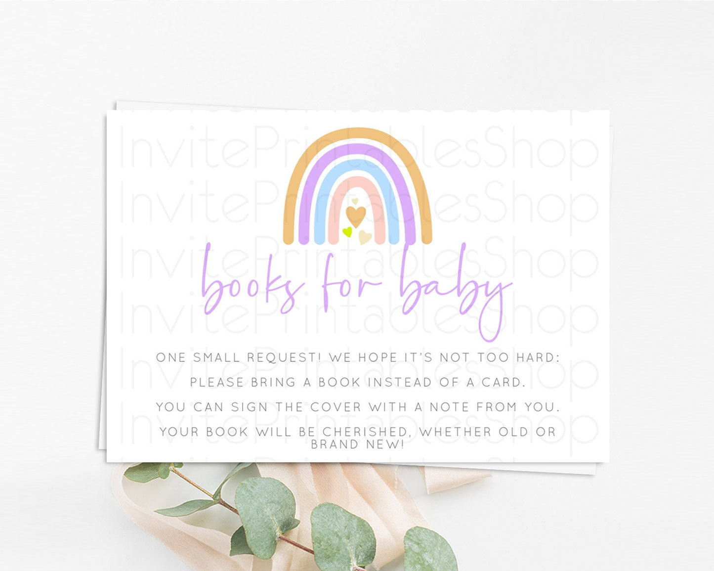 Pastel Rainbow Books For Baby Card Boho Rainbow Book Insert Boho Rainbow Book Card Pastel Watercolor Baby Shower Book Poem Request D10238