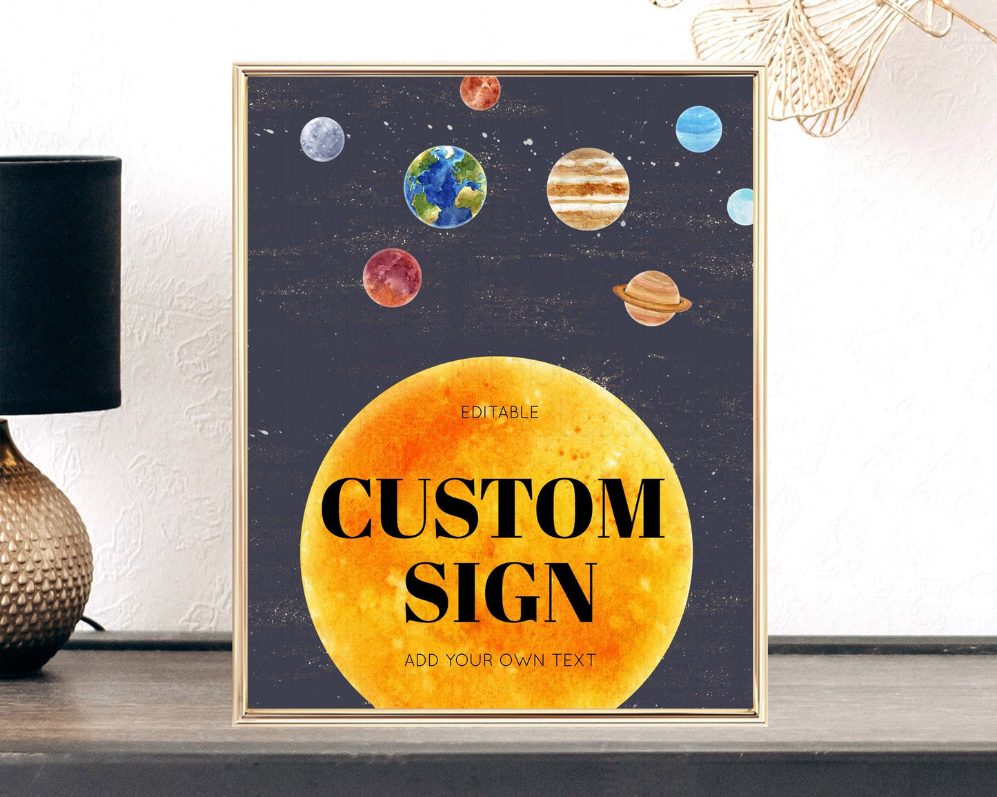 Space Table Sign Decor Galaxy Space Adventure Party First Trip Around the Sun Planets Solar System 1st Birthday Baptism Baby Shower D10430