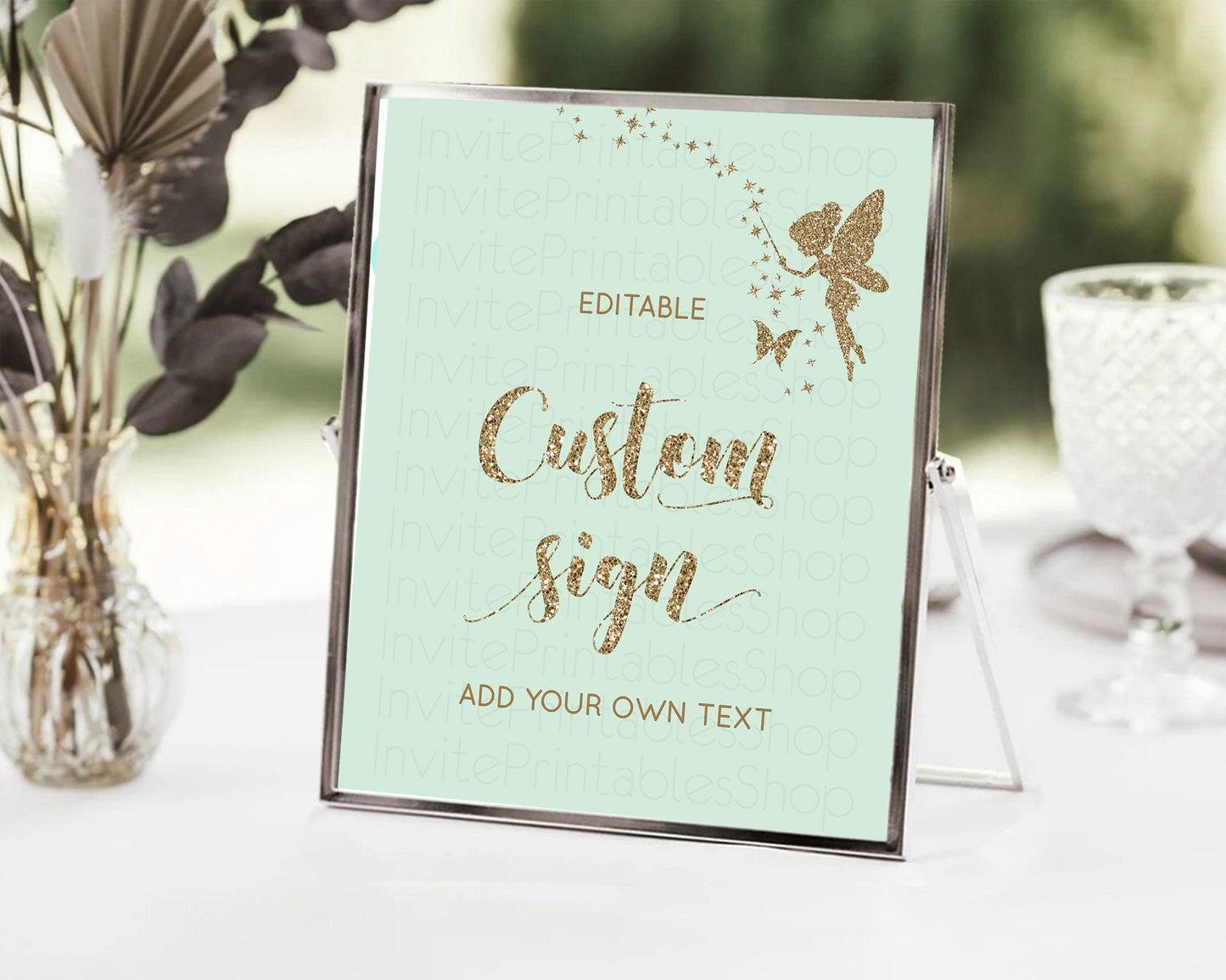 Fairy Sign Enchanted Garden Table Sign Decor Pastel Floral Butterfly Party Secret Garden Birthday Baptism Baby Shower Bridal Shower D10908