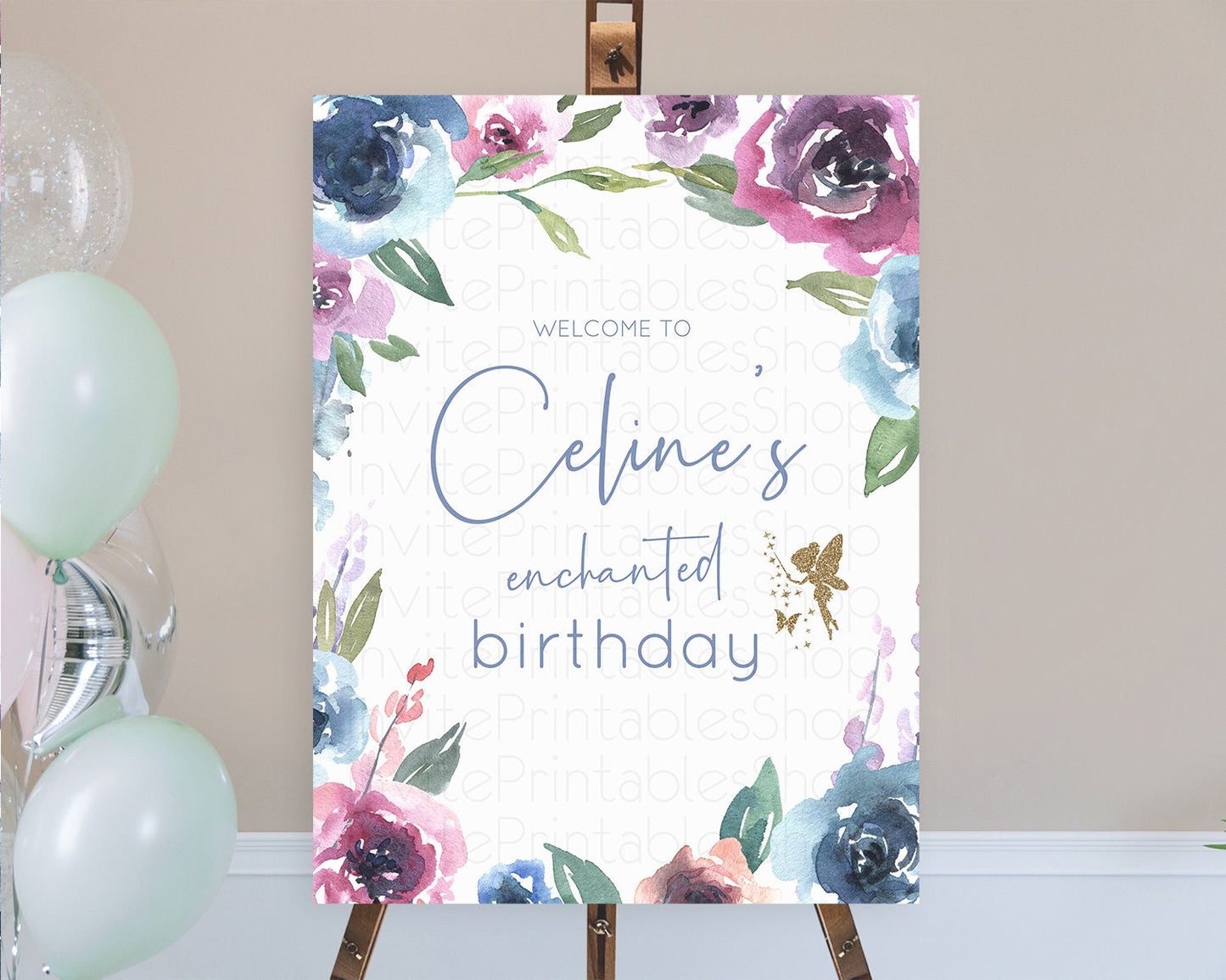 Fairy Welcome Sign Fairy Welcome Board Enchanted Garden Pastel Floral Butterfly Decor Secret Garden First Birthday Welcome Sign D10188
