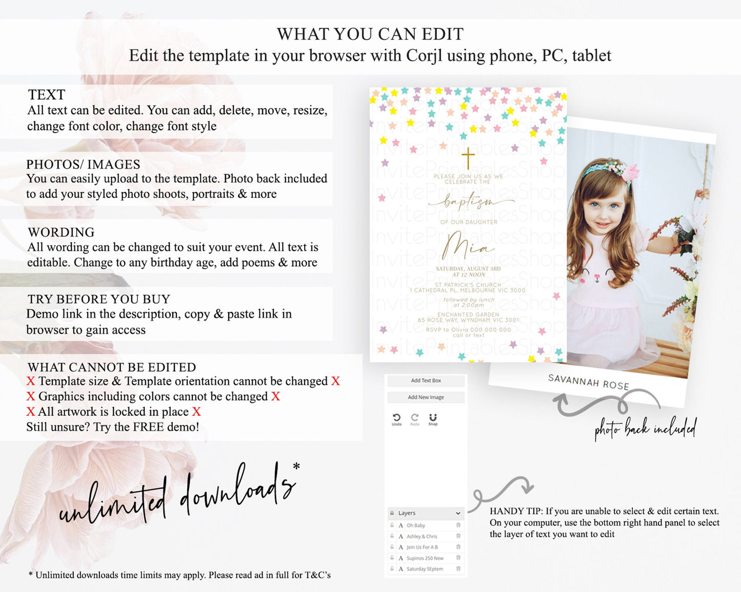 Star Baptism Invitation Pastel Stars Baptism 1st Birthday Invitation Rainbow Colors Confetti Twinkle Little Star Christening Invite D10601