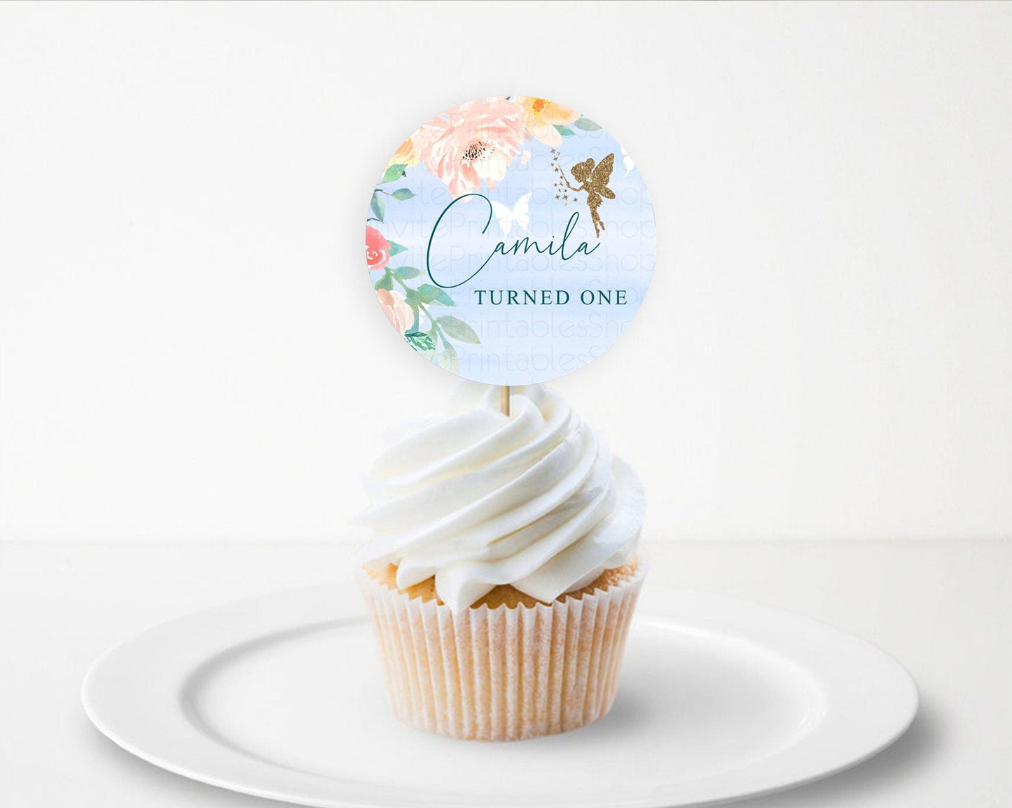 Fairy Cupcake Toppers Pastel Fairy Cupcake Toppers Fairy Floral Garden Cupcake Topper Enchanted Garden Floral Butterfly Party Decor D10794