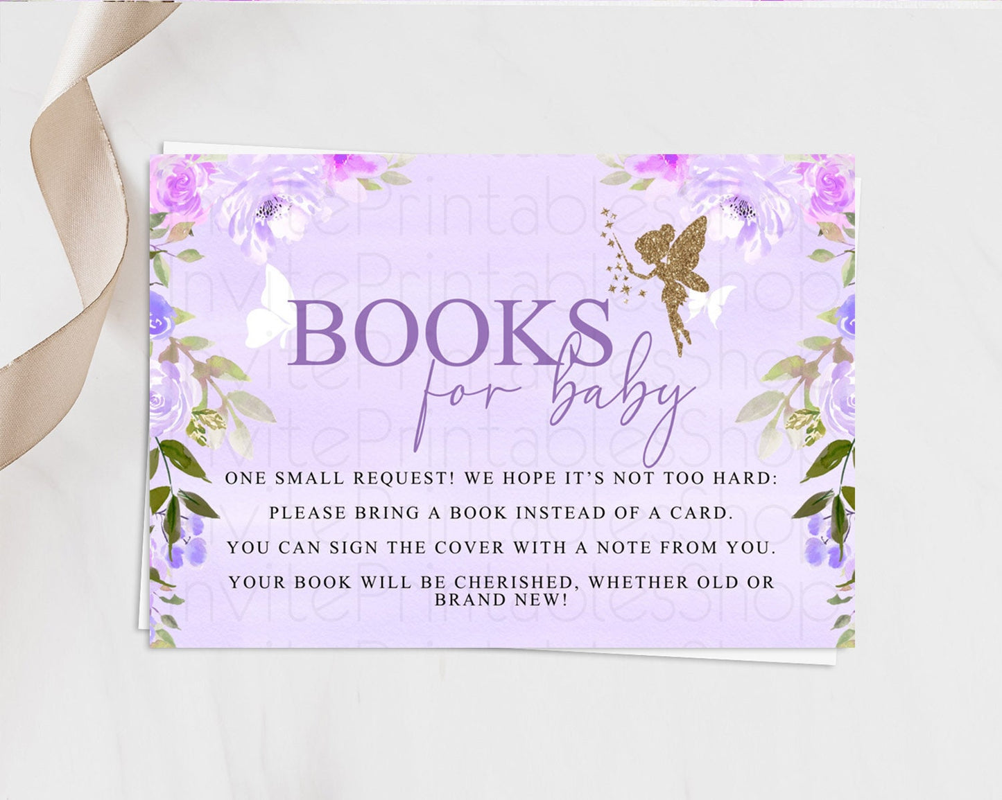 Fairy Books For Baby Card Fairy Book Insert Enchanted Garden Fairy Book Card Pastel Floral Butterfly Cards Secret Garden Book Poem D10910