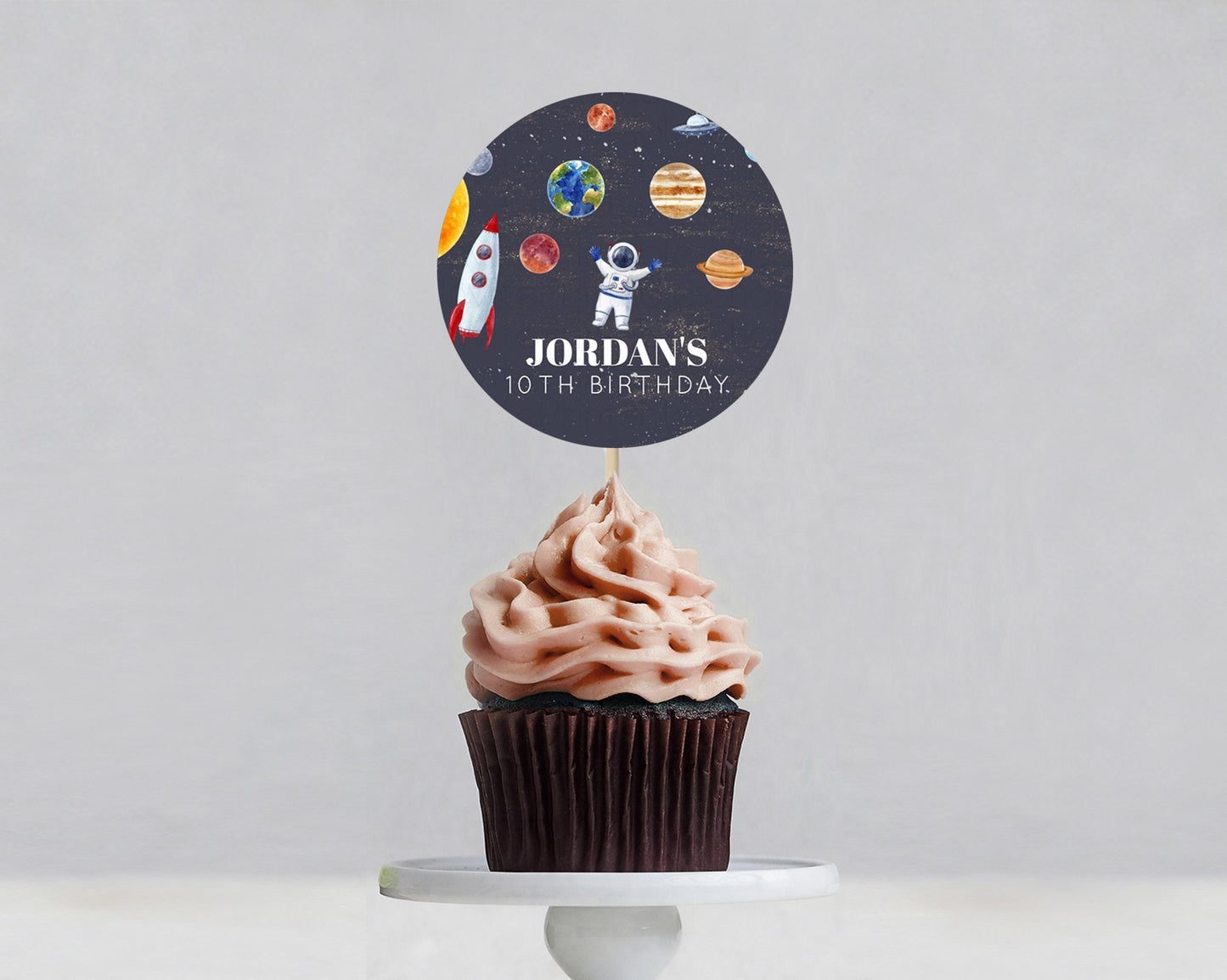 Space Cupcake Toppers Space  Décor First Trip Around the Sun Décor Decor Sky Stars Planets Milkyway Solar System Cupcake Topper D10144