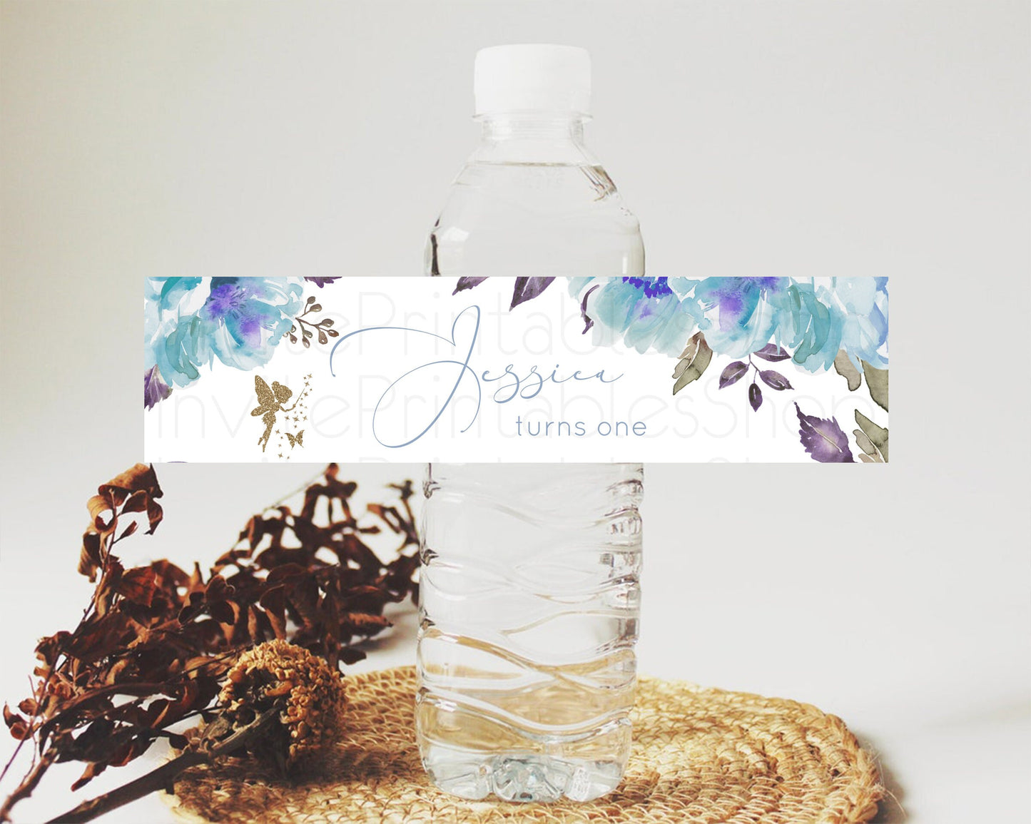 Fairy Water Label Enchanted Garden Pastel Floral Butterfly Party Decor Secret Garden Birthday Baptism Baby Shower Bridal Shower D10728