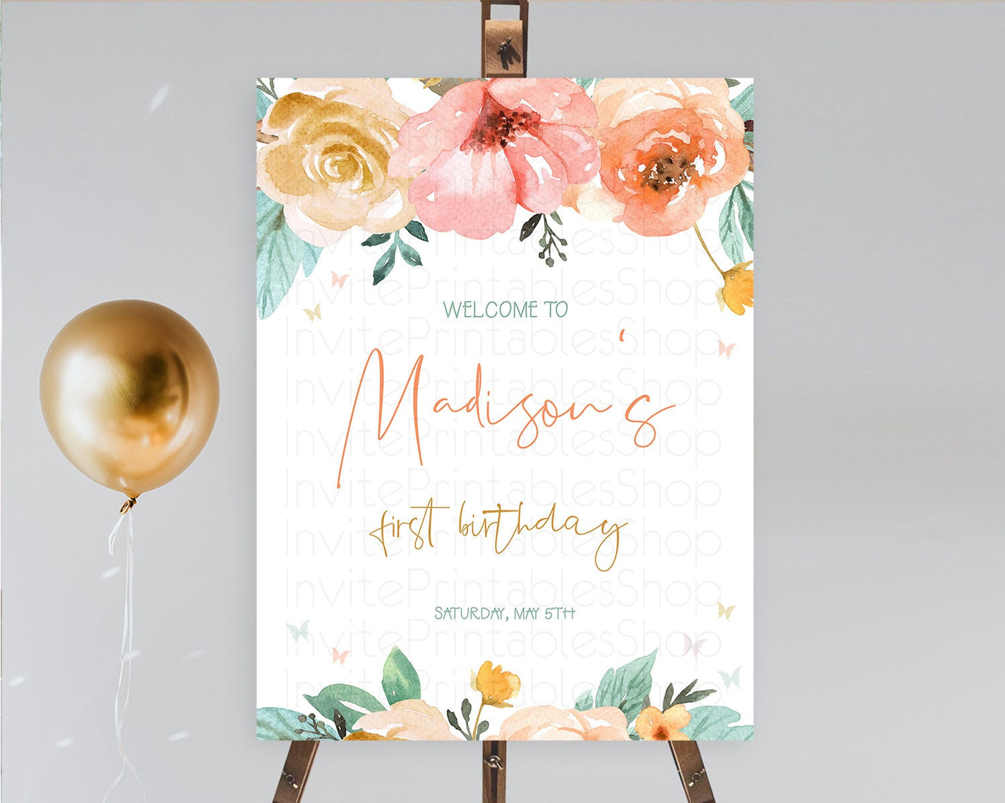 Secret Garden Welcome Sign Wildflower Welcome Board Pastel Flower Garden Welcome Poster Boho Wildflower First Birthday Welcome Sign D10347