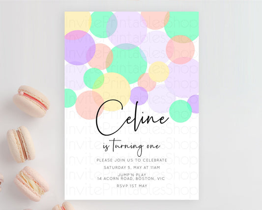 Editable Pastel Birthday Invitation Pastel Confetti Birthday Invitation Bubb