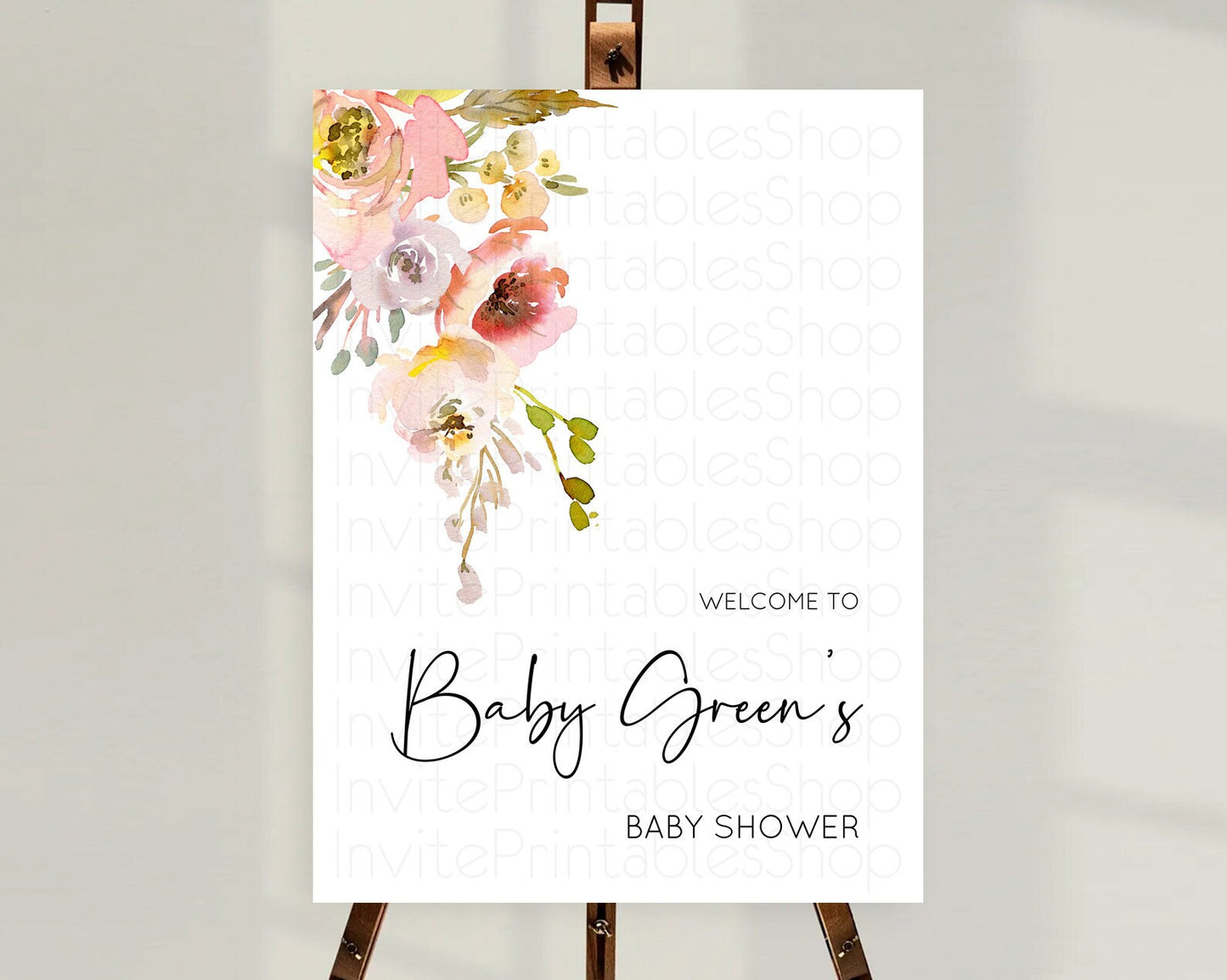 Secret Garden Baby Shower Welcome Sign Wildflower Welcome Board Pastel Flower Garden Welcome Poster Boho Wildflower Welcome Sign D10194