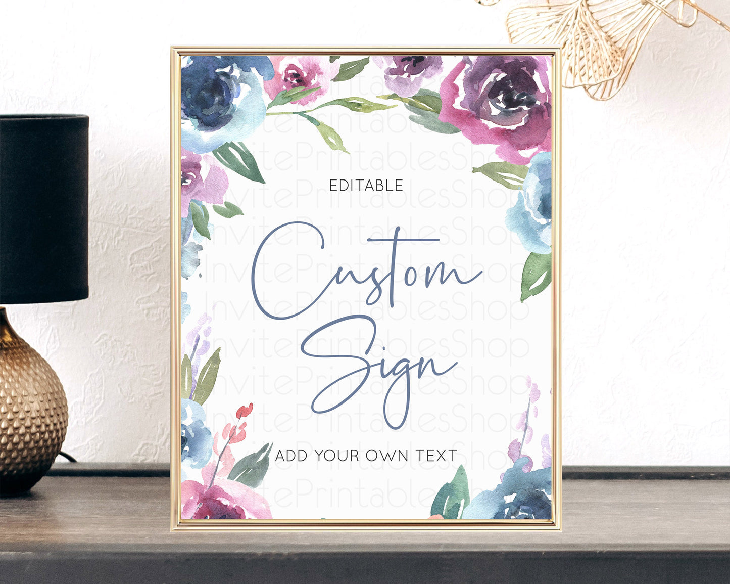 Wildflower Floral Table Sign Decor Secret Garden Sign Template Pastel Floral Garden Party Boho Flowers Birthday Baby Shower Wedding D10780