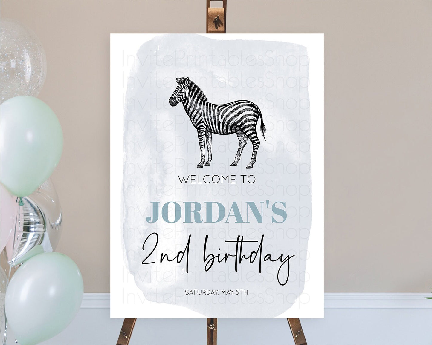 Zebra Welcome Sign Zebra Welcome Board Zebra Welcome Poster Safari Décor Dried Palm Fern Zoo Party Zebra First Birthday Welcome Sign D10814