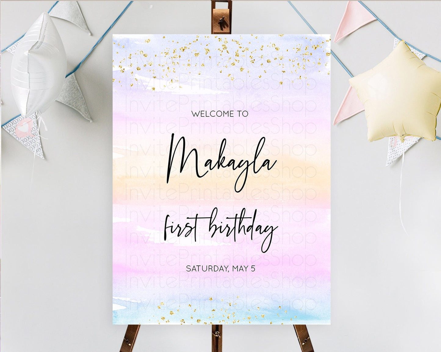 Editable Pastel Welcome Sign Pastel Rainbow Welcome Sign Colorful Rainbow Co
