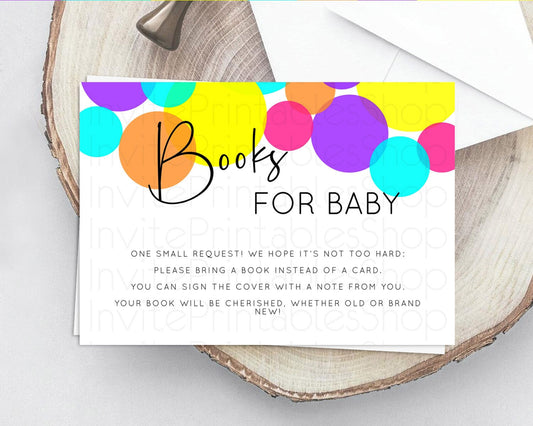 Rainbow Books For Baby Card Pastel Sprinkles Book Insert Pastel Rainbow Confetti Book Card Colorful Bubbles Pastel Book Poem Request D11022