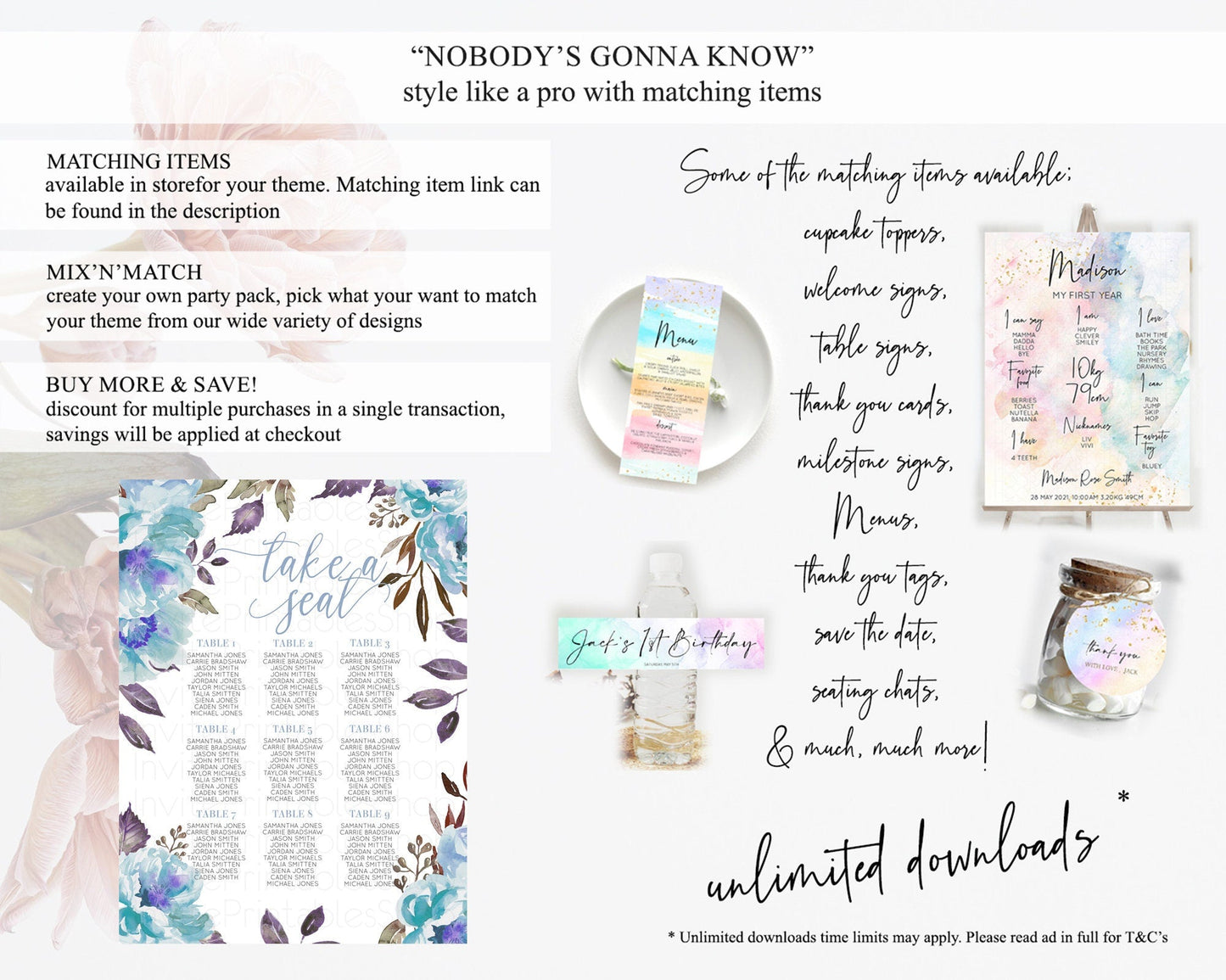 Secret Garden Seating Chart Wildflower Seating Chart Pastel Flowers Seating Chart Enchanted Garden Boho Floral Take A Seat Decor D10730