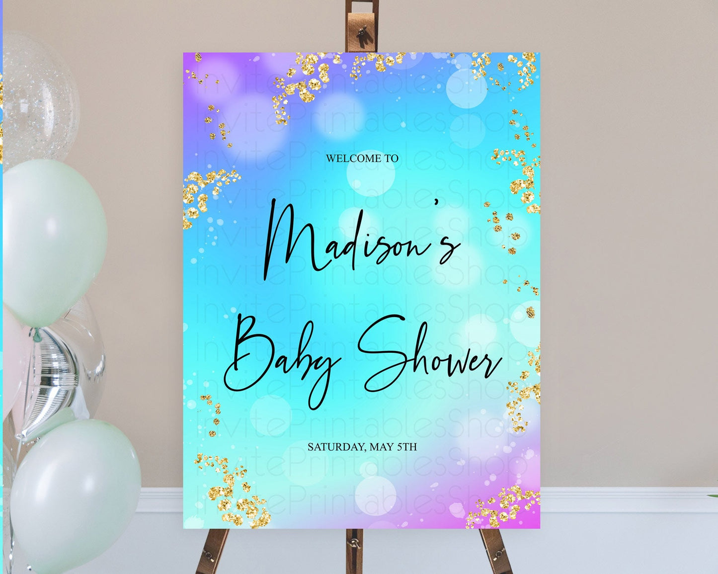 Mermaid Baby Shower Welcome Sign Mermaid Welcome Board Rainbow Fish Under The Sea Colorful Pastel Pool Party Mermaid Welcome Sign D10573