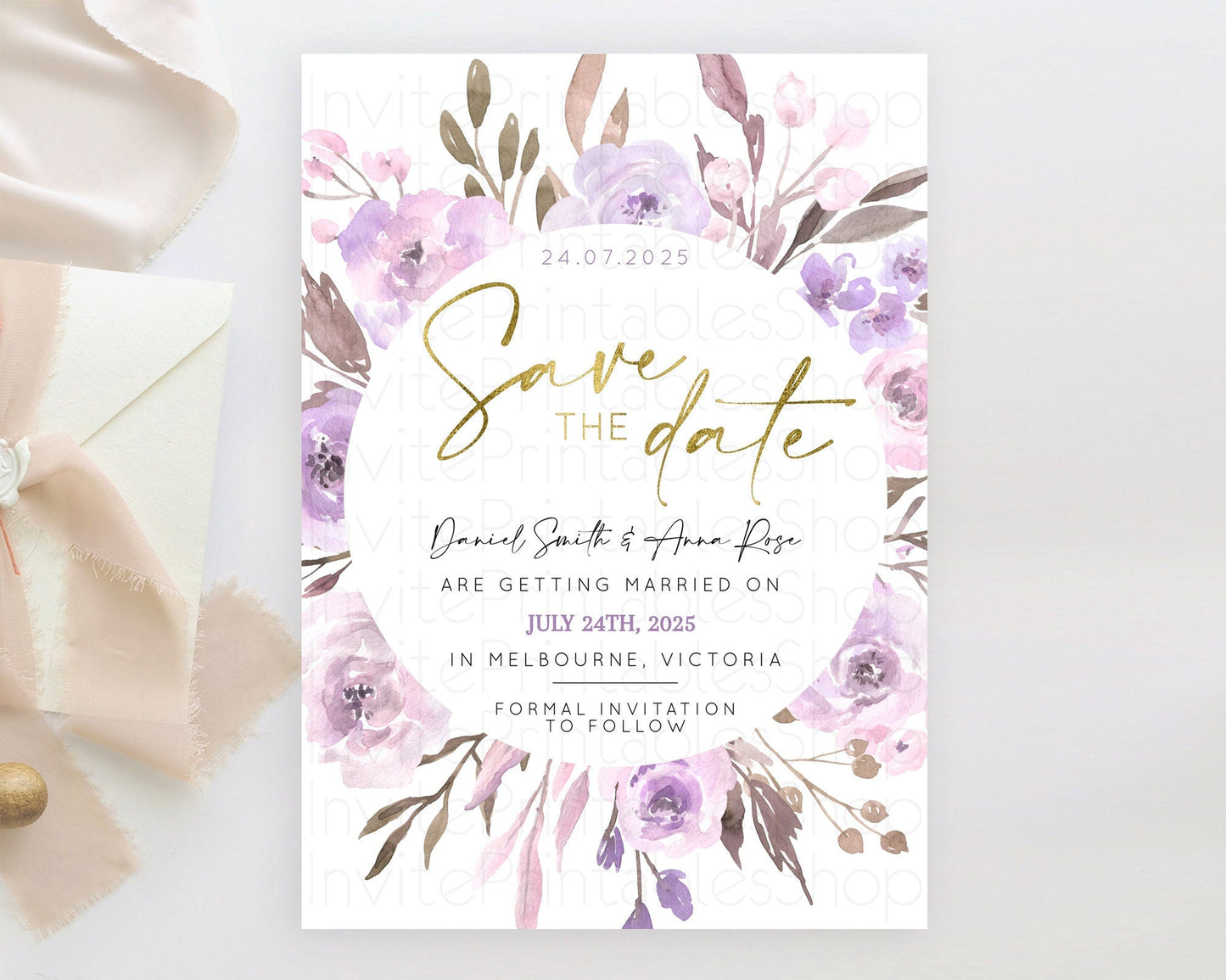 Wildflower Save The Date Template Secret Garden Save The Date Pastel Floral Garden Party Boho Flowers Birthday Baby Shower Wedding D10201