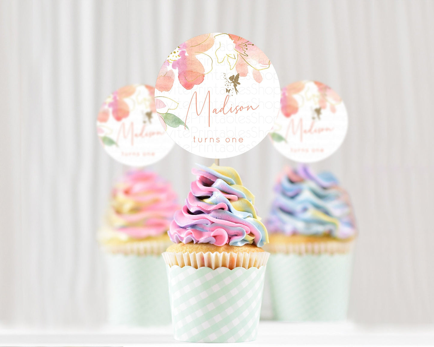 Fairy Cupcake Toppers Pastel Fairy Cupcake Toppers Fairy Floral Garden Cupcake Topper Enchanted Garden Floral Butterfly Party Décor D10934