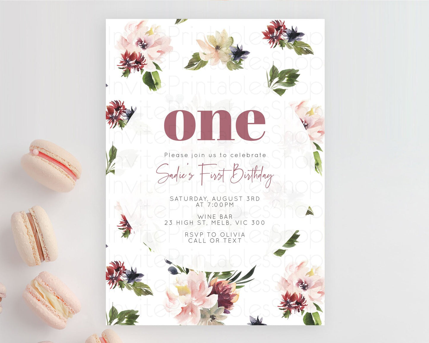 Secret Garden Invitation Wildflower Birthday Invitation Pastel Flowers Invite Enchanted Garden Boho Floral 3rd 2nd First Birthday D10538