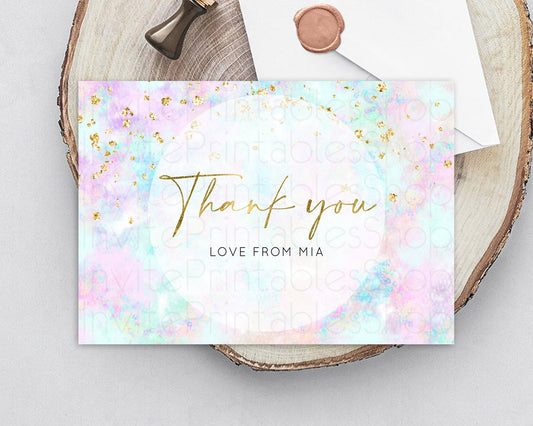 Pastel Thank You Rainbow Thank You Card Colorful Pastel Birthday Thank You Card Confetti Watercolor Pastel Teacher Thank You Cards D10652