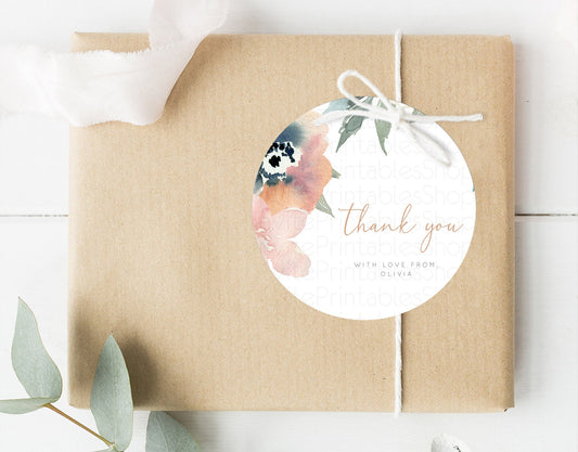 Editable Secret Garden Thank You Tags Wildflower Thank You Gift Tags Pastel