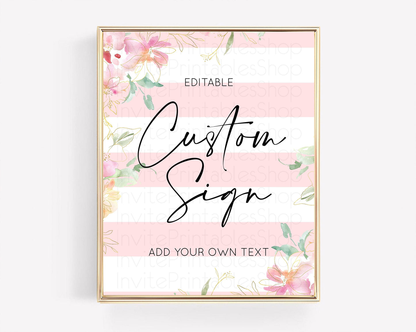 Wildflower Floral Table Sign Decor Secret Garden Sign Template Pastel Floral Garden Party Boho Flowers Birthday Baby Shower Wedding D10301